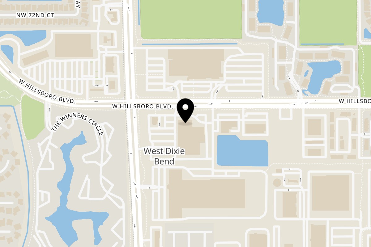 Map showing the location of Talkin' Tacos Coconut Creek on 6970 N State Rd 7 #101 in Coconut Creek