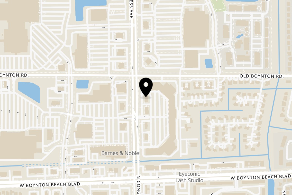 Map showing the location of Talkin' Tacos Boynton Beach on 390 N Congress Ave Unit 3 in Boynton Beach