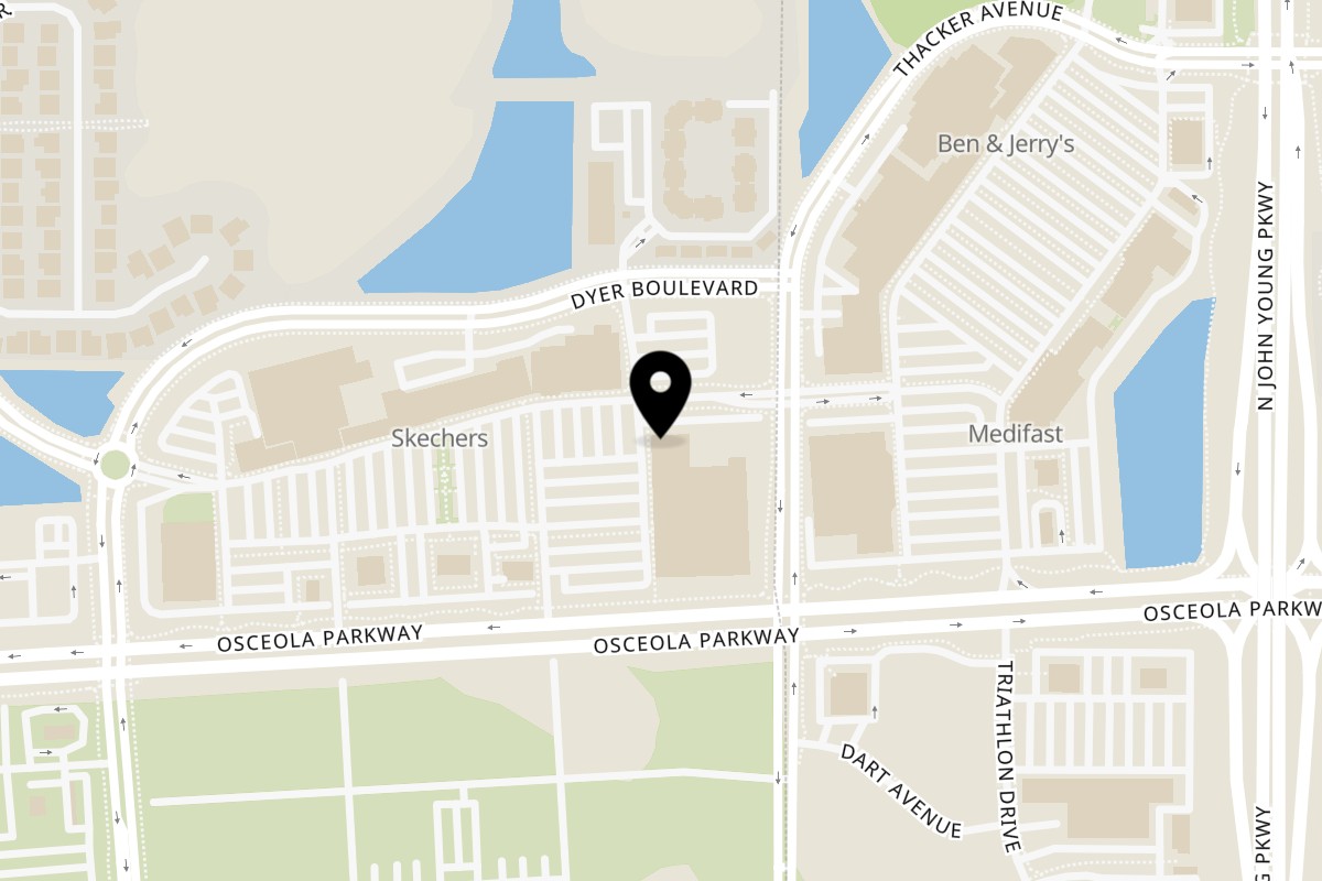 Map showing the location of Talkin' Tacos West Loop on 2007 Osceola Pkwy in Kissimmee